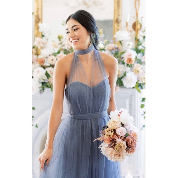 french blue bridesmaid dresses